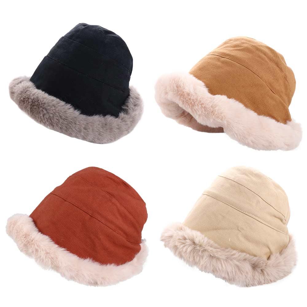 For Girl Warm Large Japanese Winter Korean Style Beanies Plush Bucket  Hat Women Hat Woolen