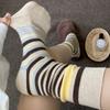 Ladies Spring and Autumn New Products All Kinds of Casual Retro Color Trend Stripe Long Stack Socks