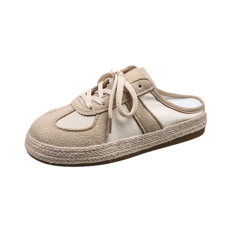 Galoa 2025 summer new half-slippers women's comfortable German training shoes lazy straw one-pedal fisherman shoes