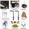 6pcs L-shape Right Angle Screw Hook 1/2''~2'' Self-tapping Screw In Hooks for Photo Frame Lamp Cabinet Curtain