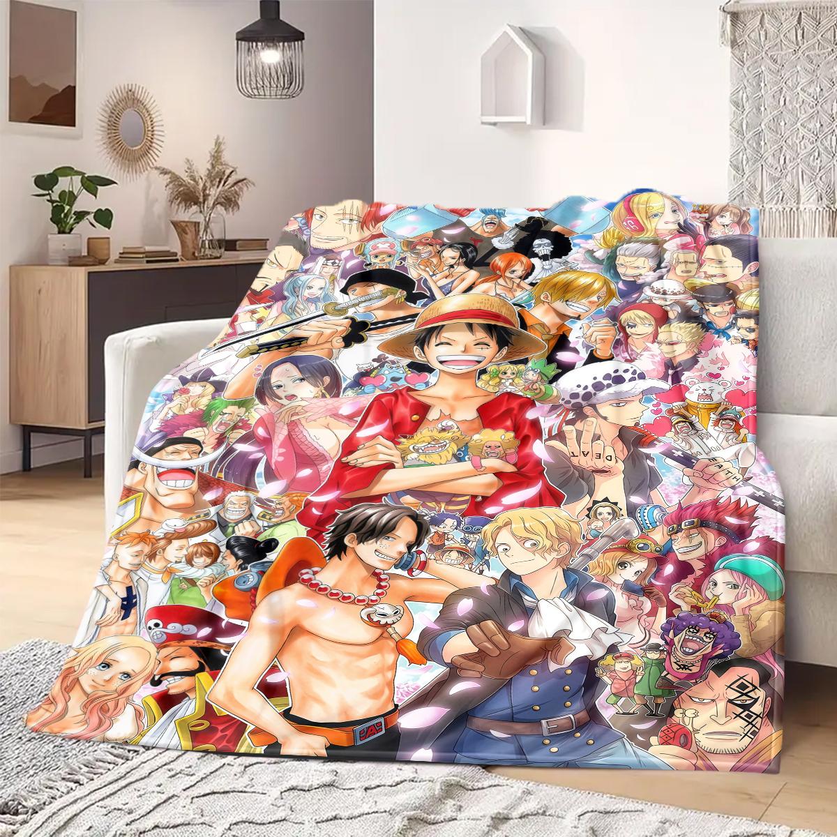 

ONE PIECE Print Blanket Warm Comfortable Flannel Blanket Suitable for Bedrooms,Sofas, Beds,Chairs,Travel -QIAO85 75x90cm