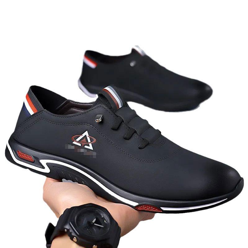 Soft-soled Casual Shoes Men's 2025 New Breathable One-pedal Flat-soled Leather Shoes British Driving Soft-soled Doudou Shoes Men