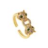 New Women's Jewelry Hip-hop Personality Leopard Print Ring Open Ring Popular Net Red Retro Tail Ring Party Holiday Gift