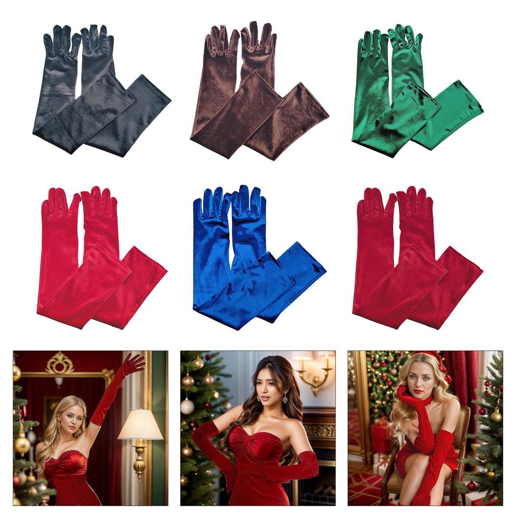 Wedding Gloves Proms Gloves Pleuche Long Gloves for Opera Women Lady Theme Proms Costume Accessories