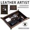 Vintage Crazy Horse Echt Leer Dienblad, Rechthoekige Bureau-organizer voor Sleutels, Brillen, Horloges en Huishoudelijke Opberging