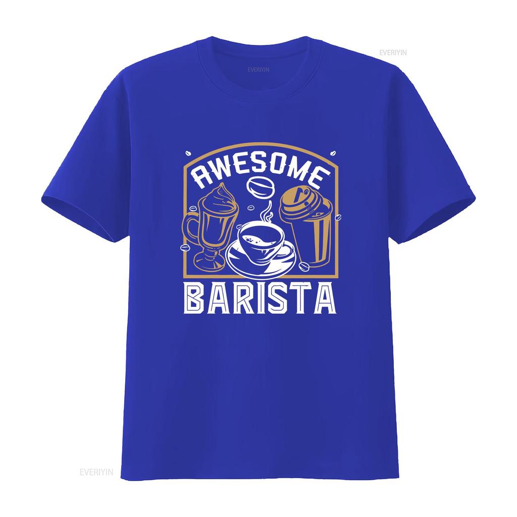 Barista T Shirt Fun for Vintage Washed Streetwear Breathable Unisex Stretched Fashion Slightly Versatile Soft Homme Casual