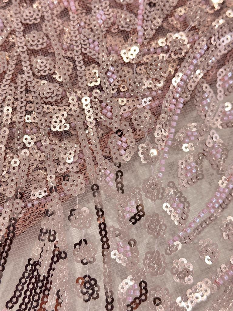 Elegant French Embroidery Green Beaded Net Lace Fabric 2025 African Nigerian Tulle Mesh with Sequins Fabric for Wedding Dress