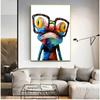 Cute Frog Graffiti Art Canvas Paintings Abstract Animals Posters and Prints On Canvas Wall Art Picture for Living Room Decor