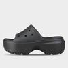 CrocS Women S Stomp Chunky Heel Tall Slide Slipper SandalS Black 209346 001