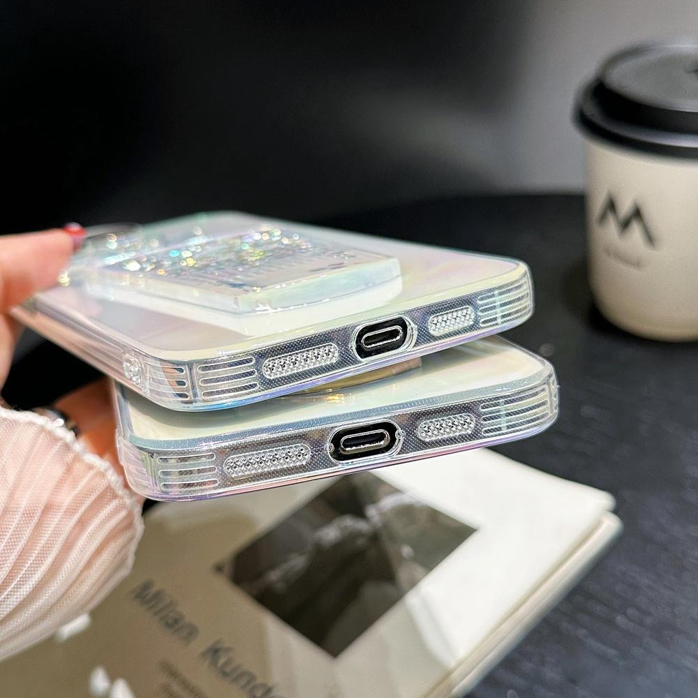 Dynamic Liquid Bling Sequin Quicksand Cup Mäkké puzdro na telefón pre Iphone 14 13 12 11 Pro Max Laser Gradient Clear Cover