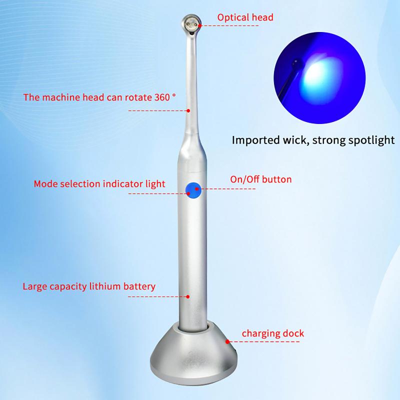 Lampada Led Fotopolimerizzante Dentale 1 Secondo Nero /Argento Alta Intensità Composito Ortodontista Attrezzatura Odontoiatrica