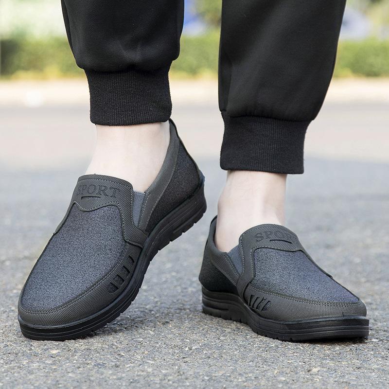 Stoffschuhe Herren Frühling Atmungsaktive Freizeitschuhe Weiche Sohle Ein Pedal Wanderschuhe