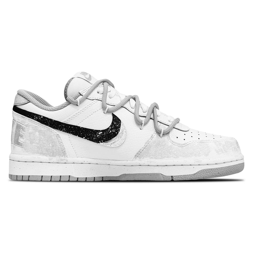 Nike Dunk Low Top Skateboard Shoes Unisex Gray 355152-106(Team49-)