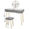 Modern Dresser Dressing Table with Stool Mirror Drawers Cosmetic Table for Bedroom Pink/Grey Makeup Vanity Table Home Furniture