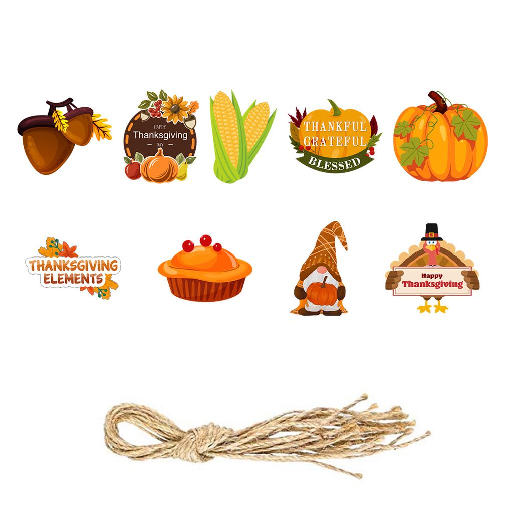 Thanksgiving Decorative Pendant Cartoon Pumpkin Corn Turkey Tag Pendant Customization