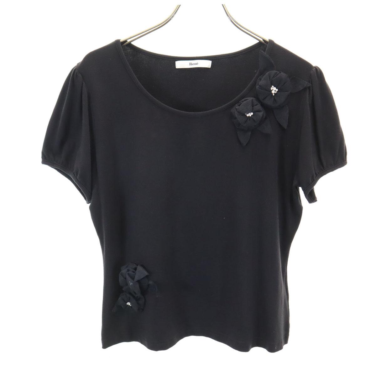 

Rene сделано в Японии Футболка с коротким рукавом 38 черная Женская Б/У