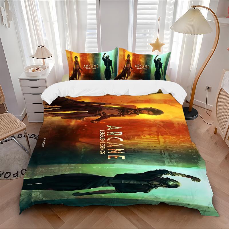Arcane Legends Shadows Printed 3pcs Bedding Set Soft Microfiber 1 Duvet Cover And 2 Pillowcases Home Bedroom Decor Xmas Gift Tk17
