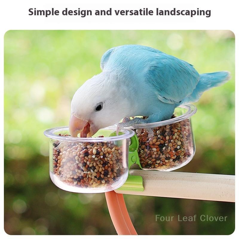 Parrot Food Bowl Feeder Cup With Clip Small Pet Bird Feeding Basin Bracket Feeder Water Bowl Bird Cage Feeder Pet Accessories