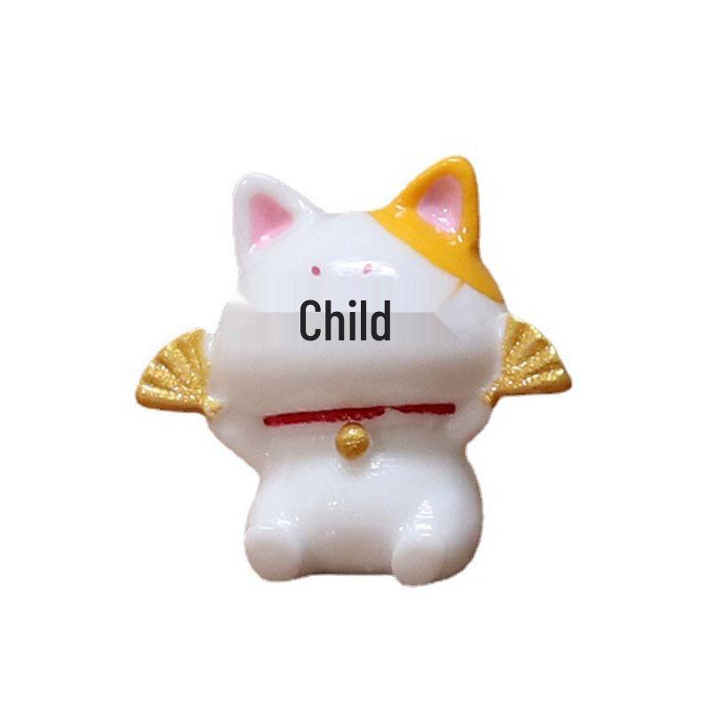 Micro Landscape Lucky Cat Resin Craft - Cute Car Console & Home Decoration Gift