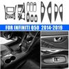 18x Samochód Czarny Włókno Węglowe Naklejka Wykończeniowa Wnętrza Dekoracyjne Brokat Do Infiniti Q50 2014-2019 Folia Ochronna Część Wnętrza