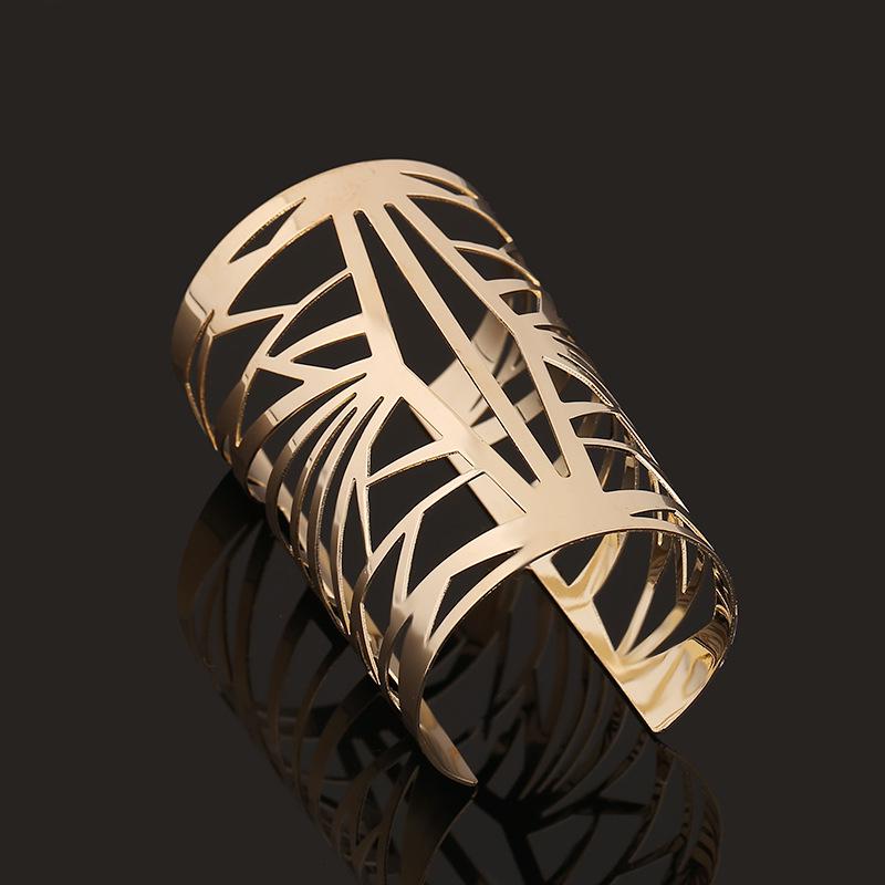 DIEZI Bijoux Gypsy Fashion Gold Silver Plated Punk Hip Hop Cuff Wide Men Bangles Arm Bracelet for Women Bracelets & Bangles