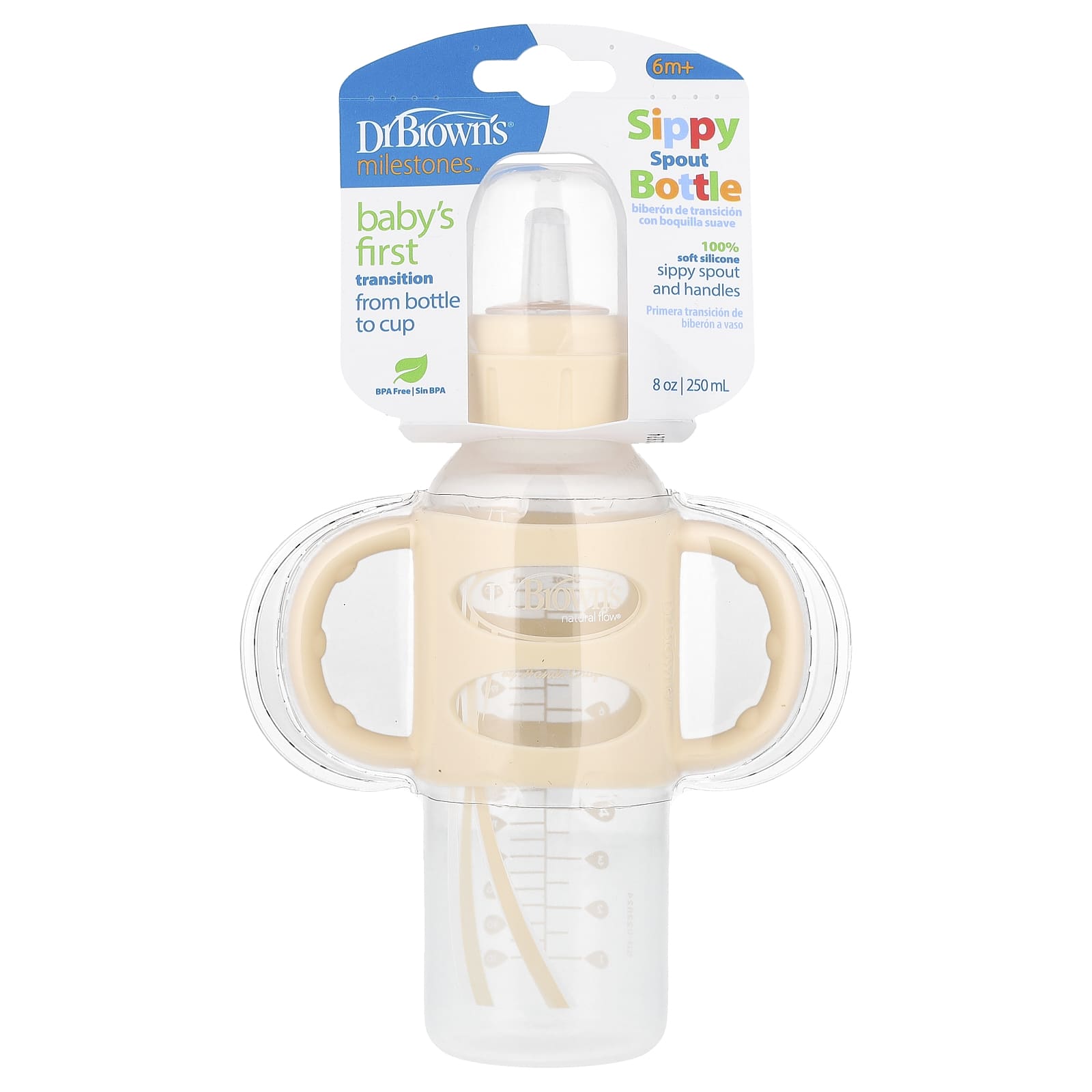 

Dr. Brown s, Sippy Spout Container, 6+ Months, Cream, 250ml (8oz)