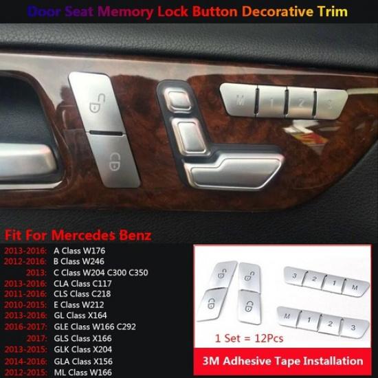 For Mercedes Benz A B C E CLA CLS GLA GLK ML Door Seat Lock Memory Switch Cover