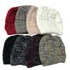 Women Autumn Winter Warm Kitting Hat for Ponytail Girls