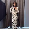 Europejska i amerykańska odzież damska nowa moda nadruk kropki kropki dopasowany krój ekspozycja casualowa sukienka długa spódnica