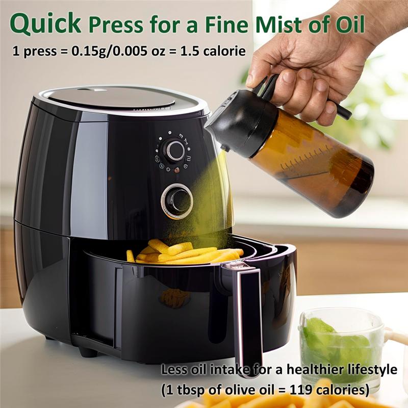 A84X-2 In 1 Sprayable And Pourable Glass Oil Sprayer Olive Oil Sprayer Dispenser Kitchen Gadgets