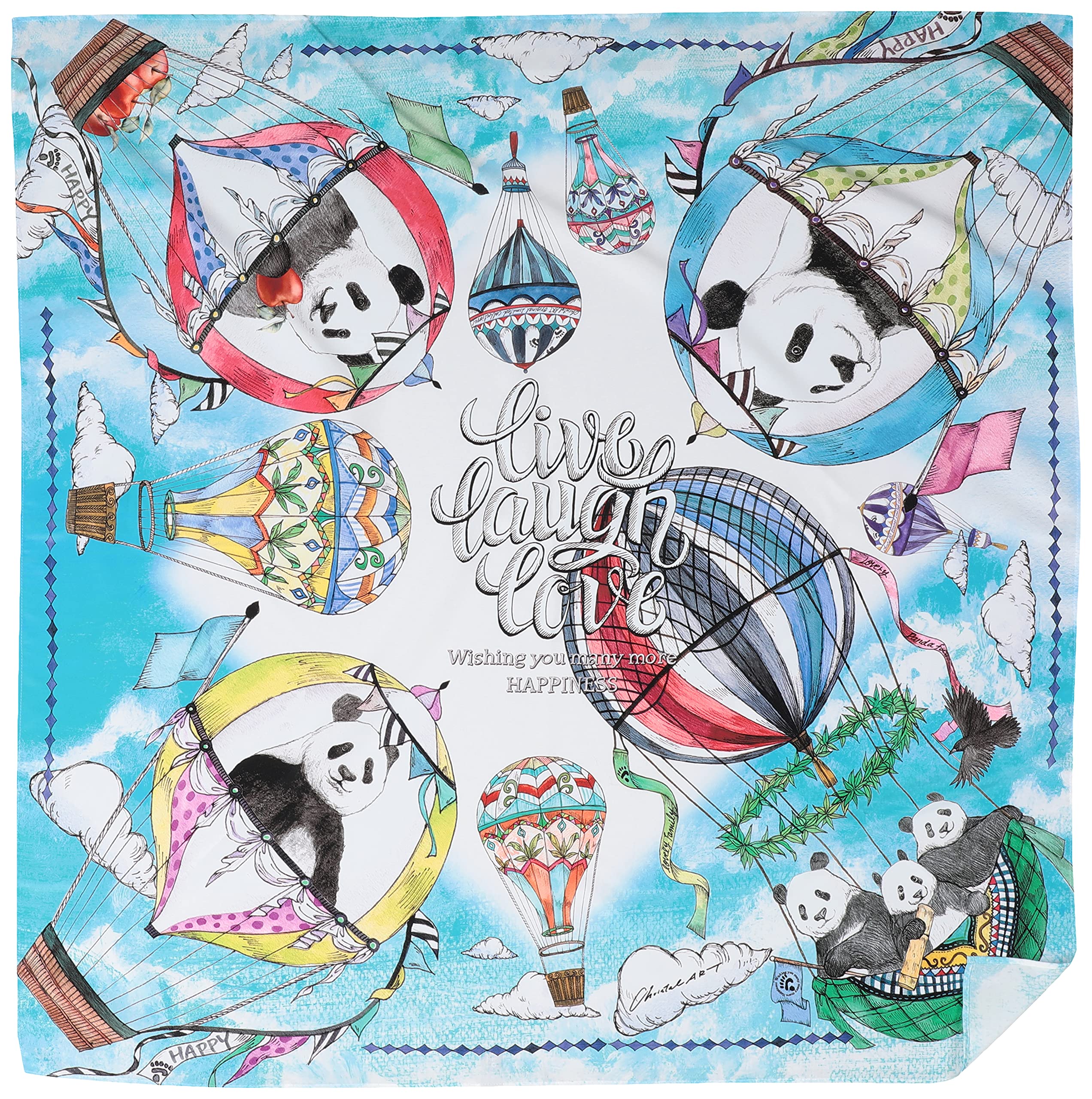 

Asakura Senfu Super Water Repellent Furoshiki Nagare Plain Weave Panda 96 x 96 cm Approx.