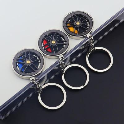 Roterbar Fälg Nyckelring 3D Fidget Fälg&Broms Nyckelring Fingertoppspryl Biltillbehör Nyckelring