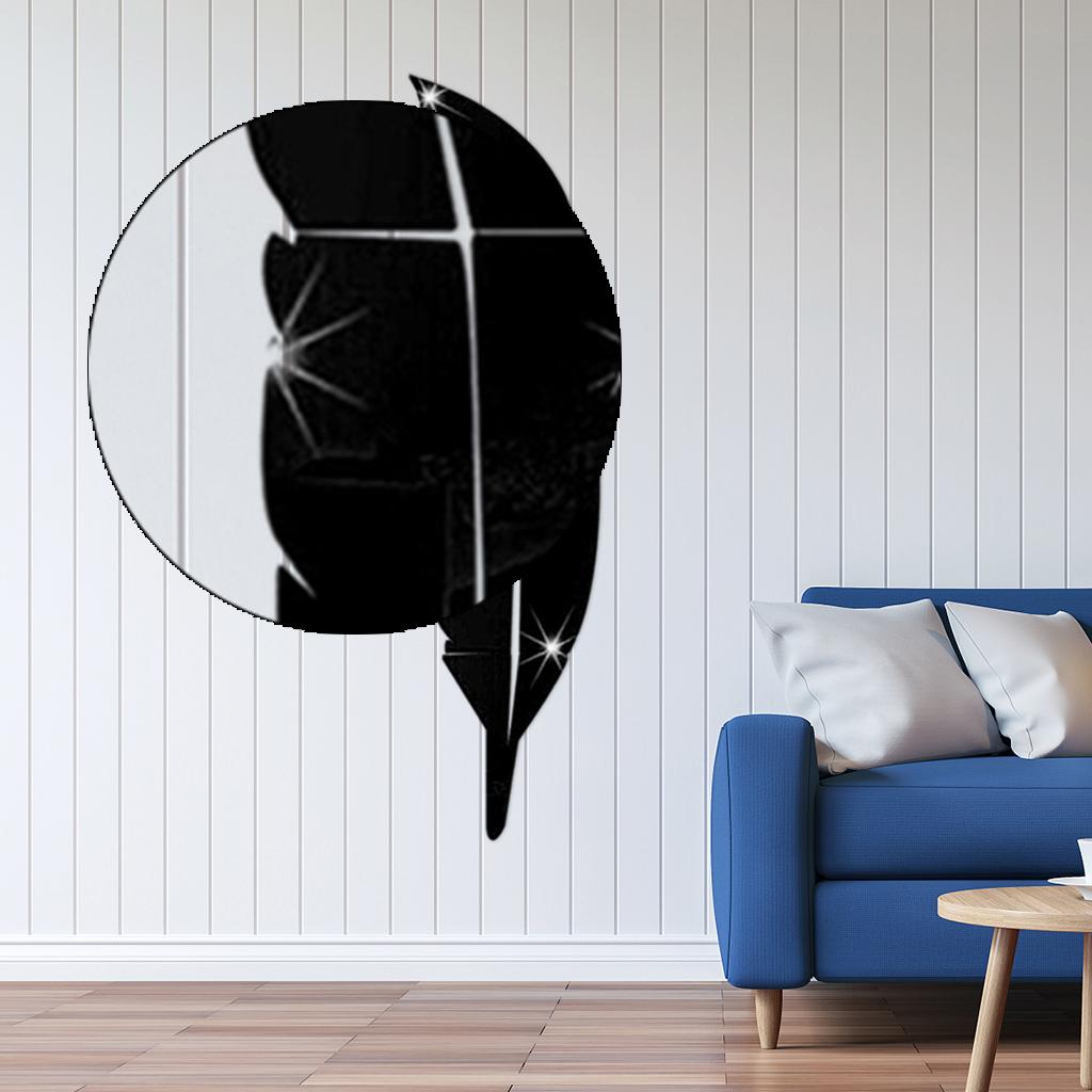 Decor 3D Acrylic Mirror Leather Wall Stickers Removable Art Decals Mural Bedroom Cloakroom Bathroom