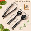 30Pcs Party Serving Utensils Set Large Spoons Forks Tongs for Serving Food Ergonomic Handle Serving Food Tools for Dinner Buffet