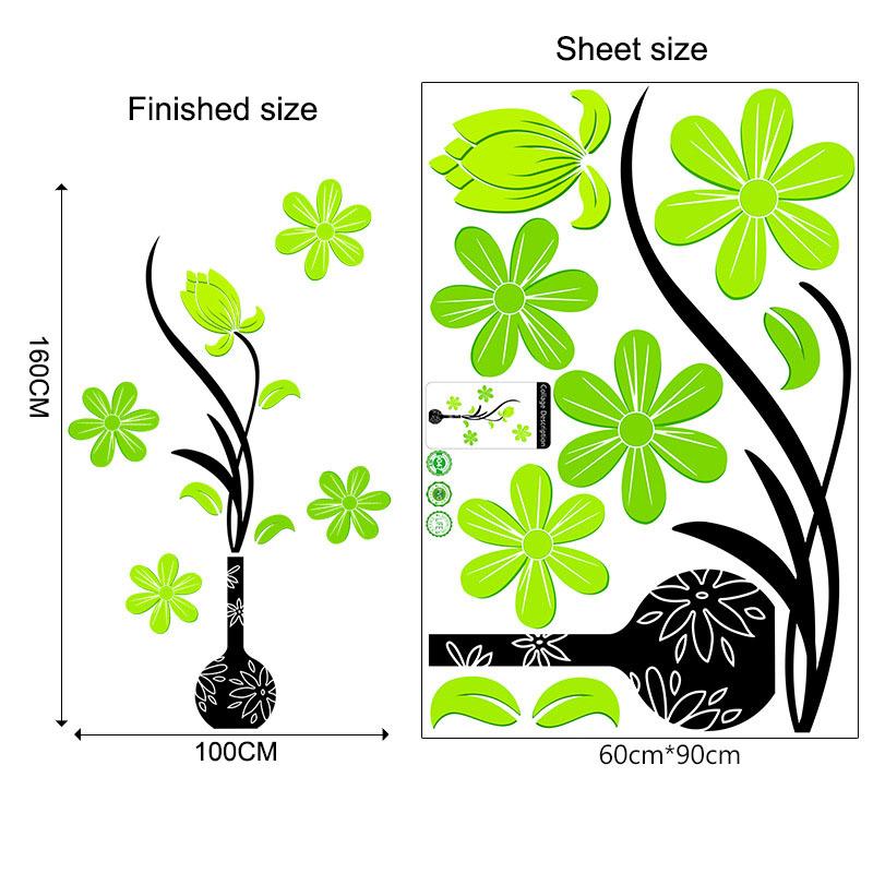 Moderner floraler Wandsticker Elegantes Vasendesign für Wohnzimmer Flur Eingang Heimdekoration