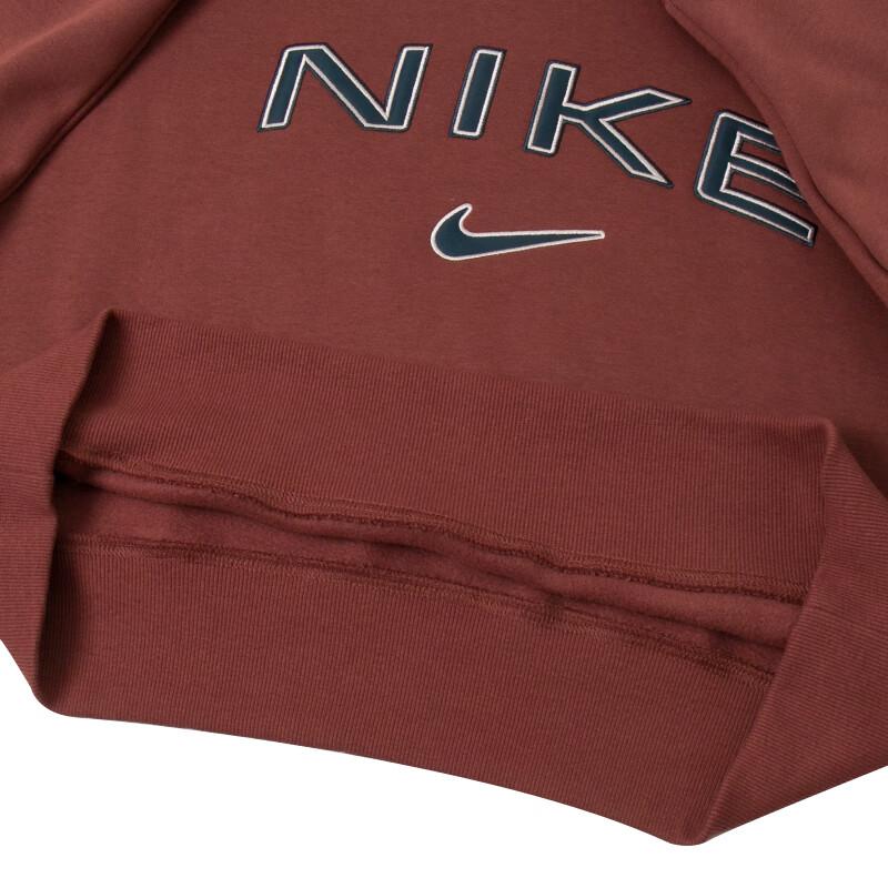 Nike Pohodlná ležérní sportovní mikina pulovr krátká dámská mikina hnědá FV7675-218