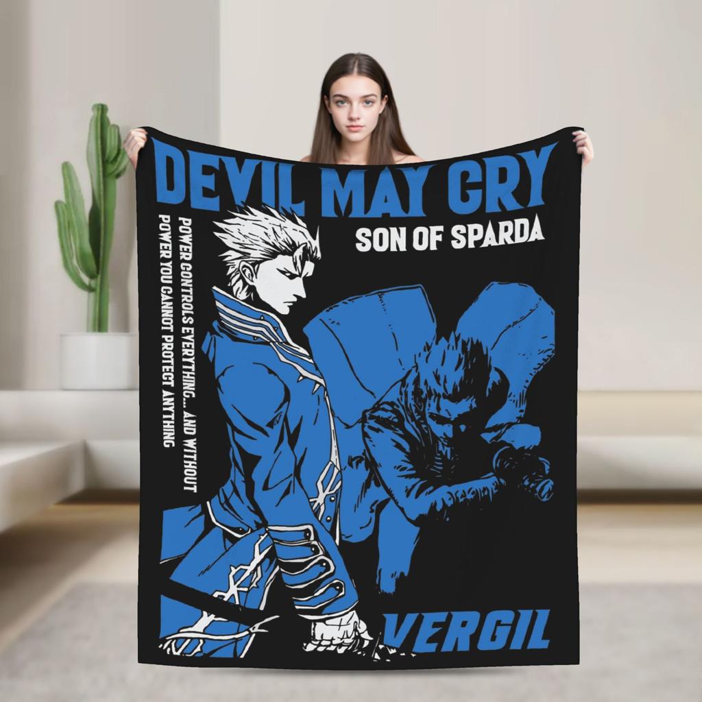 Dante Devil May Cry Bootleg Decke Samt Bedruckt Multifunktionale Warme Überwurfdecke für Zuhause Outdoor Plüsch Dünne Steppdecke