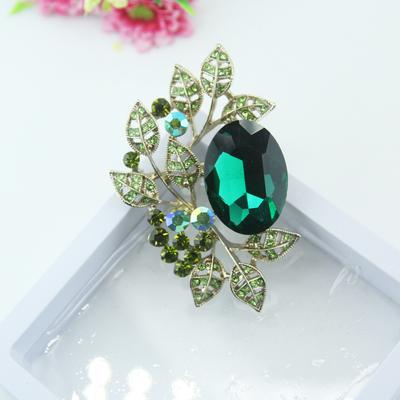 Broche vintage en forme de feuille d'olivier, élégante, de style cour, pour vêtements, corsage