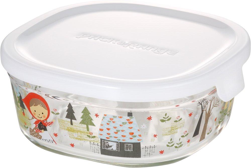 

Iwaki Glass Storage Shinji Kato Precious Red Holds 1 serving of Pack Heat-Resistant Container, Hood, Square, Small, 450ml, rice, & Microwave,
