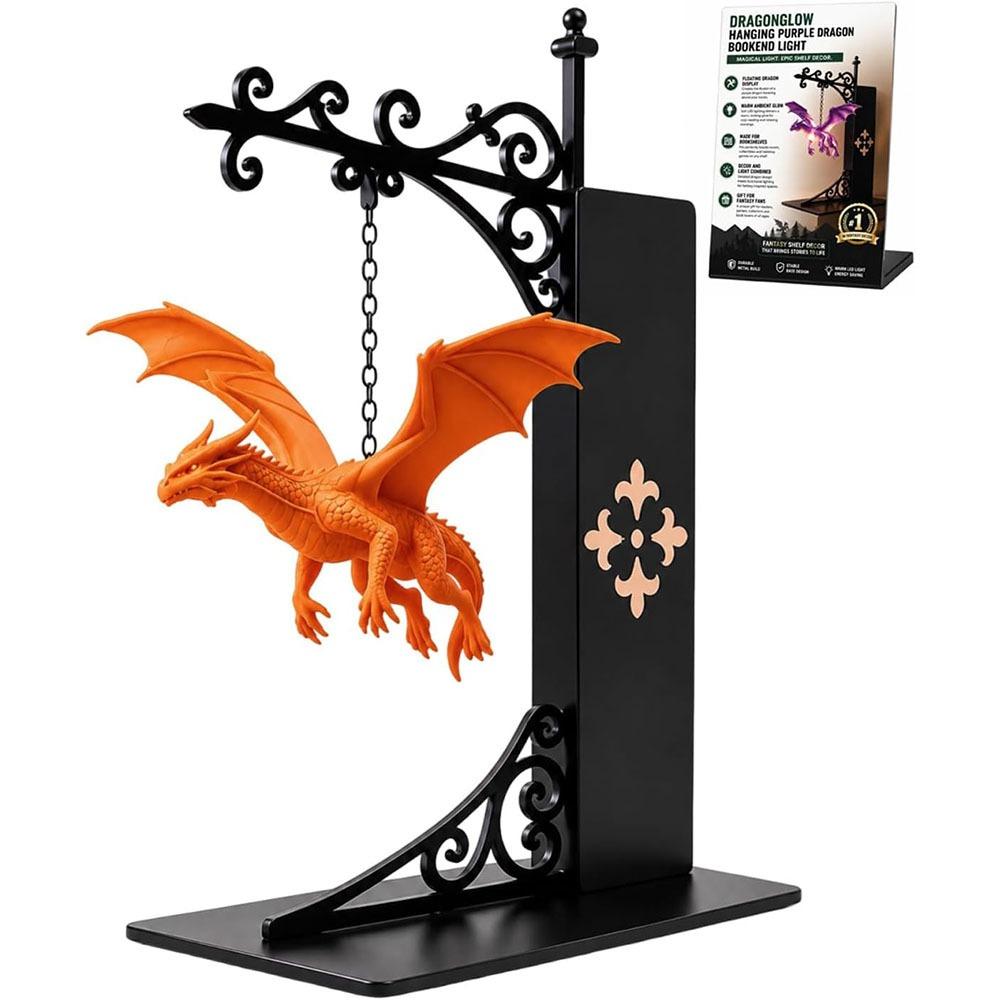 Vintage Dragon Bookshelf Lamp Purple Bookshelf Lamp Ambient Lighting Bookshelf Ghost Light Library