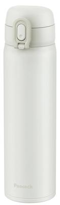 Mug W The-peacock One-touch Bottle, White, 500ml, Thermos, Insulated, Cold, Thermos, AKT-50