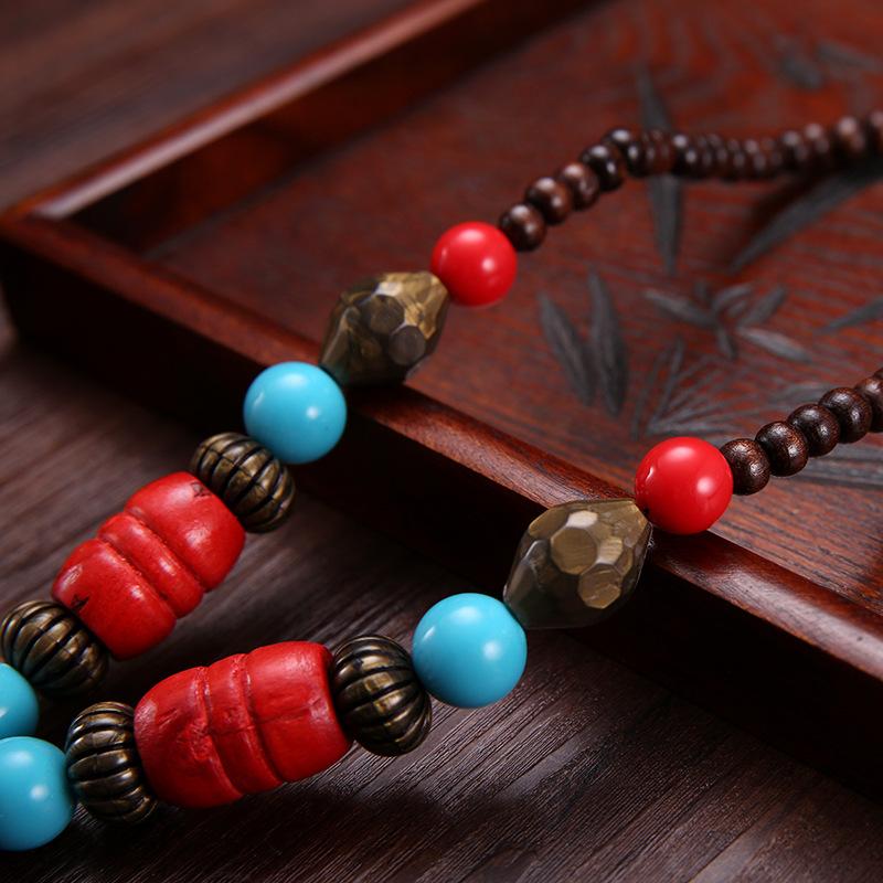 Bohemia Ethnic Necklace Pendant Vintage Strand Statement for Women Jewelry Accessories