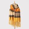 Color Matching Striped Fringed Scarf Women's Autumn and Winter High-end Mohair Color Warm Versatile Scarf Shawl