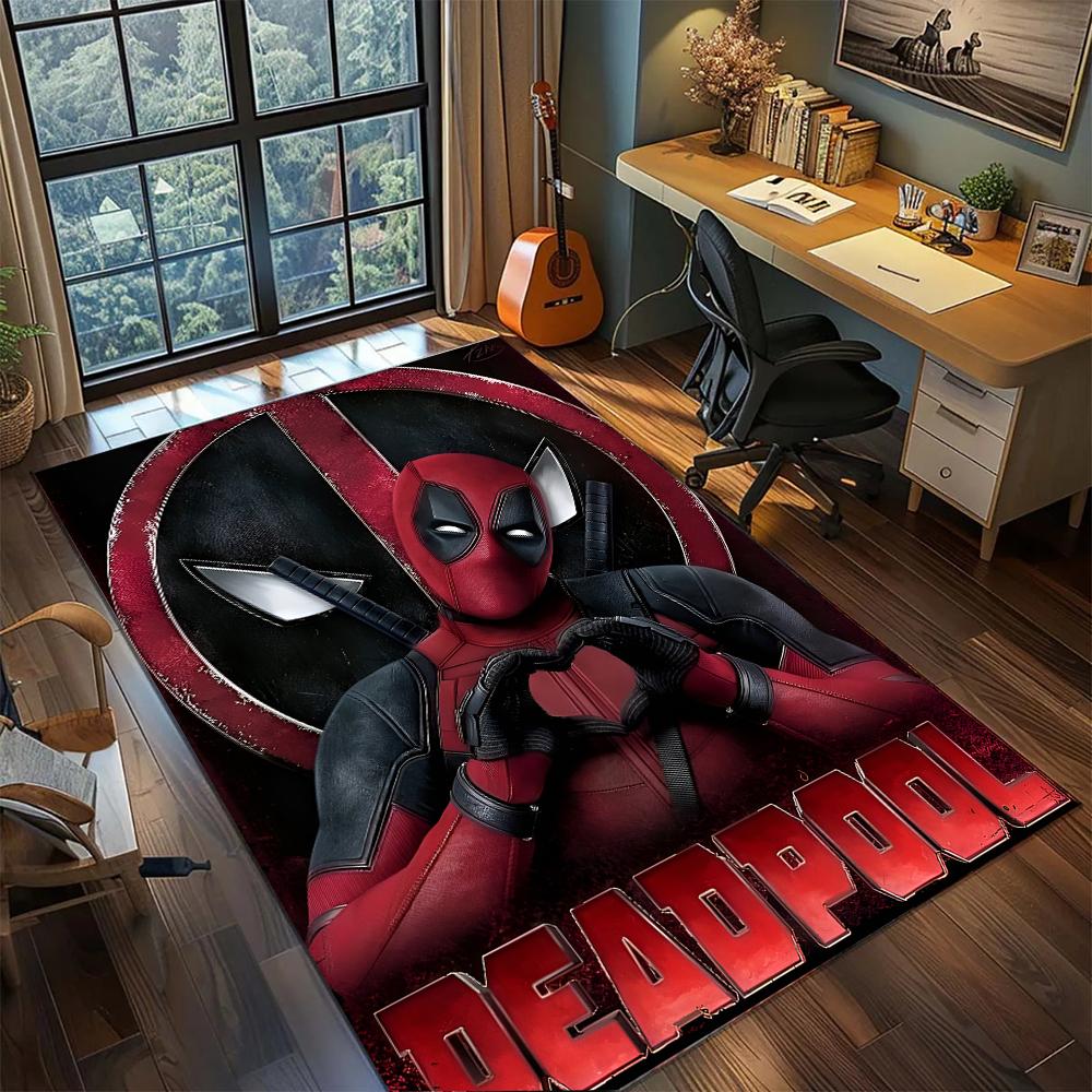 

Deadpool: Fun Collectibles Rug Carpet Large Area Rug Non Slip Washable Floor Mat Gamer Room Bedroom Home Decor 60x90cm