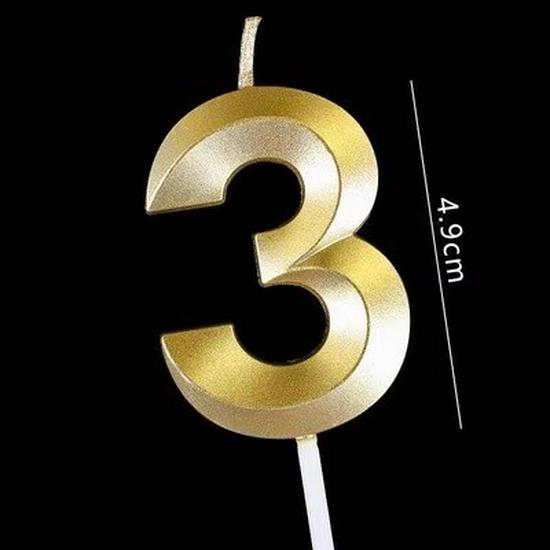 Gold Number Birthday Candles for Baby's First Birthday Cake Decoration Party Dessert Toppers
