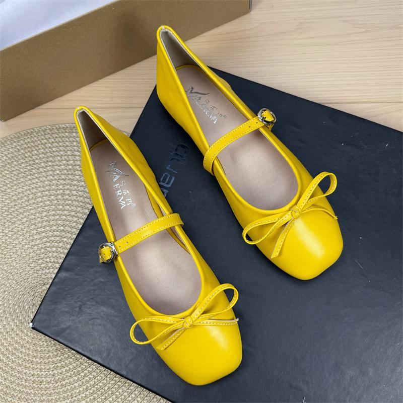Fashion Flat Shoes for Women 2025 Spring and Autumn French Mary Jane New Flat Black Plus Size Women's Shoes 42 43 44 Loafers Ladies