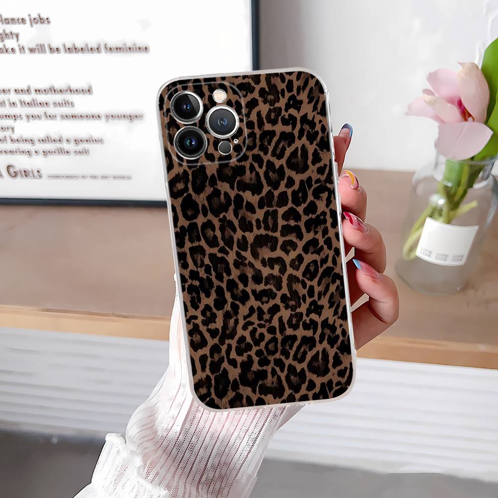 Leopard Cheetah Print Phone Case For IPhone 17 16 11 12 13 14 15 Pro Max Plus Cover Clear Case