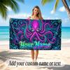 Octopus Sea Life Theme Soft Beach Towel Personalized Custom Name Text Towel Portable for Beach Pool Travel