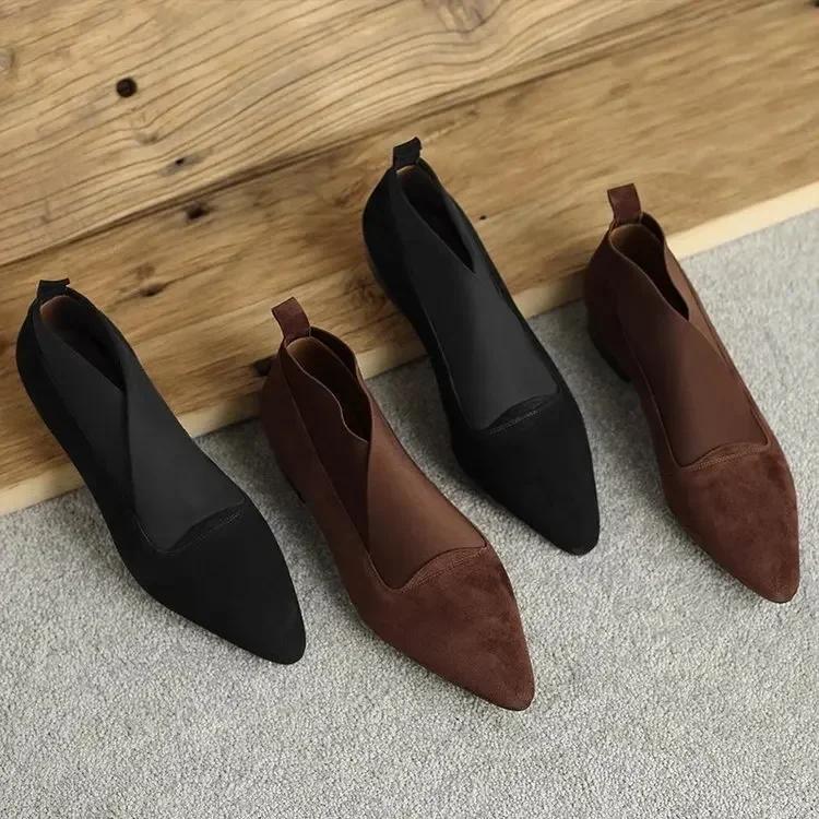Women's Loafers Luxury Elegant Artificial Leather Casual For Women 2025 Comfortable Outdoor Fashion Low Heels Pointed Toe Shoes