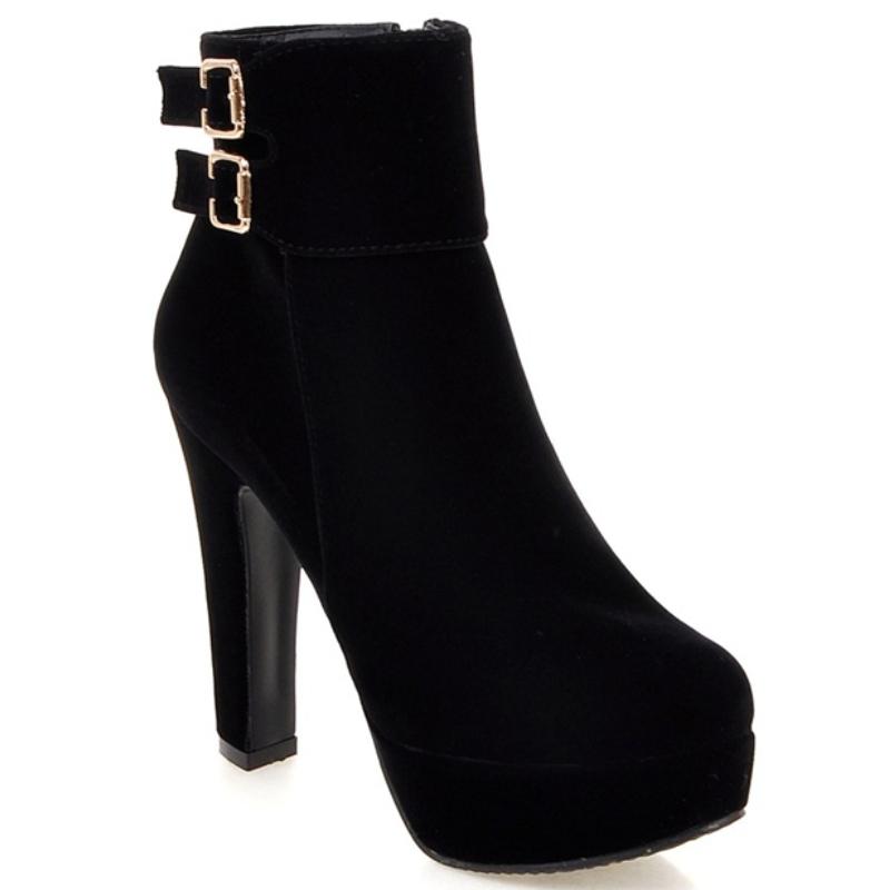 Roter Samt Damen Stiefeletten Herbst Winter Frühling Schwarz Hohe Absätze Kurzer Stiefel Für Damen Partyschuhe Schuhwerk Große Größe Mode